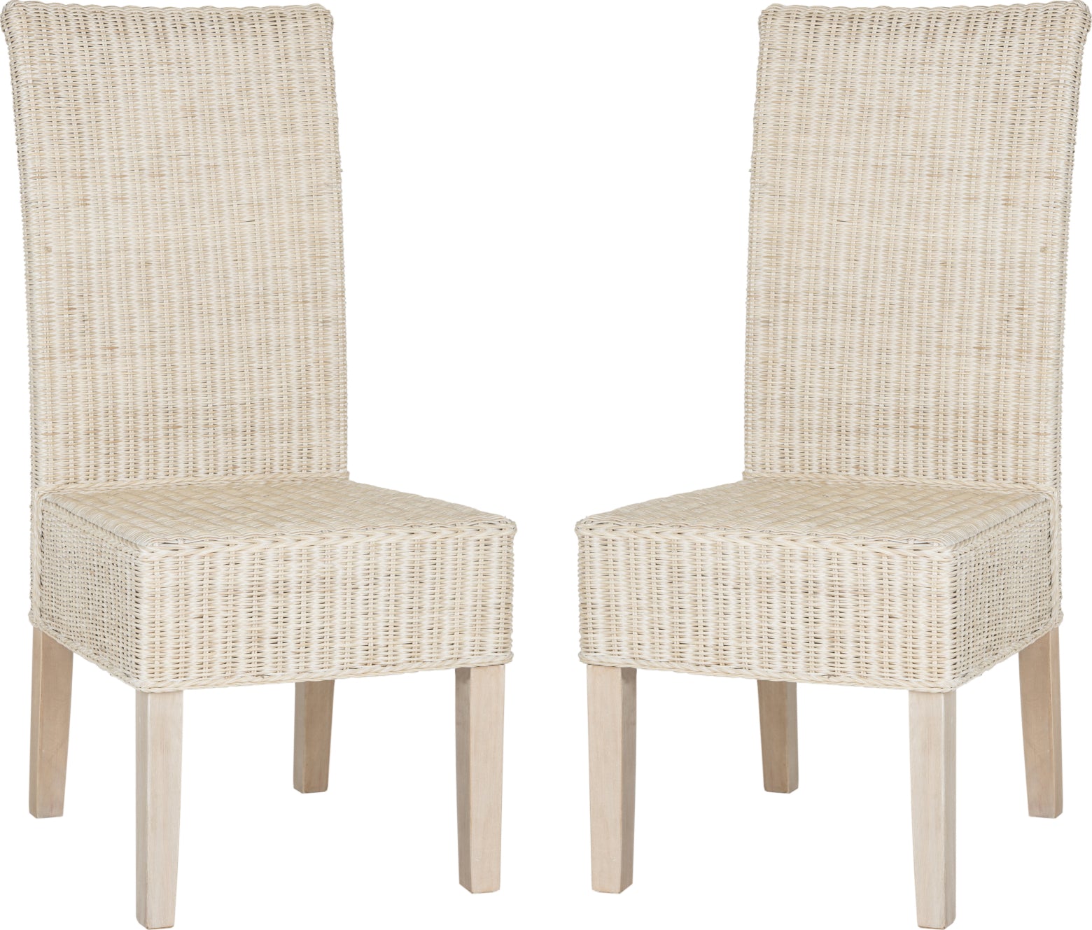 Safavieh Arjun Wicker Dining Chair White Wash Incredible Rugs