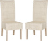 Safavieh Arjun 18''H Wicker Dining Chair White Wash Furniture 