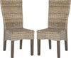 Safavieh Ozias 19''H Wicker Dining Chair Grey Furniture 