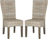 Safavieh Ozias 19''H Wicker Dining Chair White Wash Furniture 