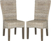 Safavieh Ozias 19''H Wicker Dining Chair White Wash Furniture 
