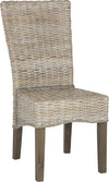 Safavieh Ozias 19''H Wicker Dining Chair White Wash Furniture 
