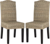 Safavieh Odette 19''H Wicker Dining Chair Grey Furniture 