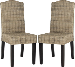 Safavieh Odette 19''H Wicker Dining Chair Grey Furniture 