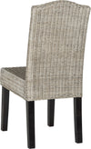 Safavieh Odette 19''H Wicker Dining Chair Antique Grey Furniture 