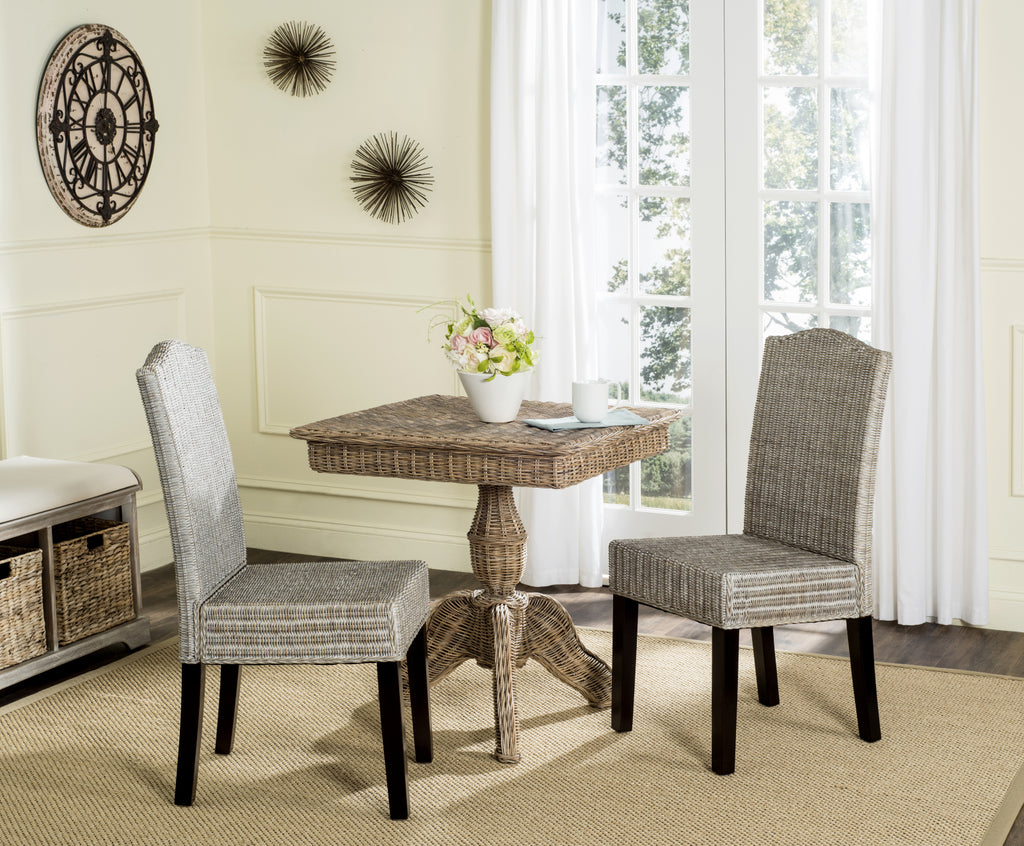 Safavieh Odette 19''H Wicker Dining Chair Antique Grey Furniture  Feature