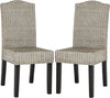 Safavieh Odette 19''H Wicker Dining Chair Antique Grey Furniture 