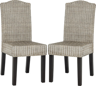 Safavieh Odette 19''H Wicker Dining Chair Antique Grey Furniture 