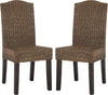 Safavieh Odette 19''H Wicker Dining Chair Brown and Multi Furniture 