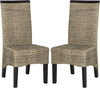 Safavieh Ilya 18''H Wicker Dining Chair Grey Furniture 