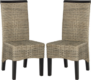 Safavieh Ilya 18''H Wicker Dining Chair Grey Furniture 