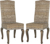 Safavieh Milos 18''H Wicker Dining Chair Grey Furniture 