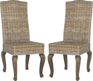 Safavieh Milos 18''H Wicker Dining Chair Grey Furniture 