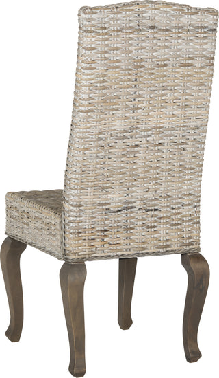 Safavieh Milos 18''H Wicker Dining Chair White Wash Furniture 