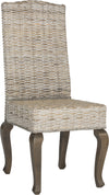 Safavieh Milos 18''H Wicker Dining Chair White Wash Furniture 