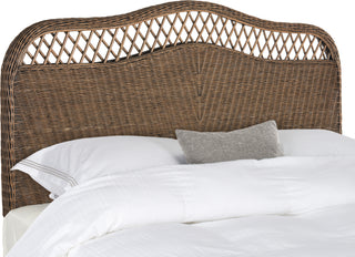 Safavieh Sephina Brown / Multi Rattan Headboard Bedding 