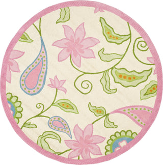 Safavieh Kids Sfk351 Ivory/Pink Area Rug Round