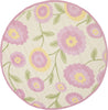 Safavieh Kids Sfk355 Ivory/Pink Area Rug Round