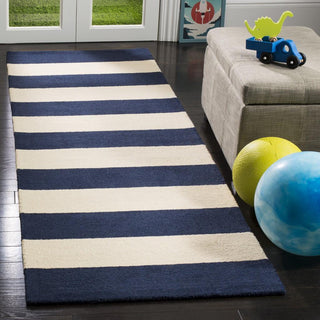 Safavieh Kids 919 Stripe Navy/Ivory Area Rug Room Scene