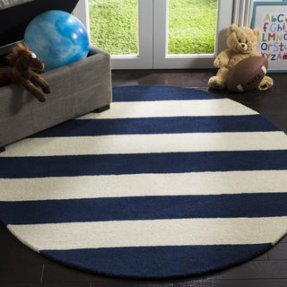 Safavieh Kids 919 Stripe Navy/Ivory Area Rug Room Scene Feature