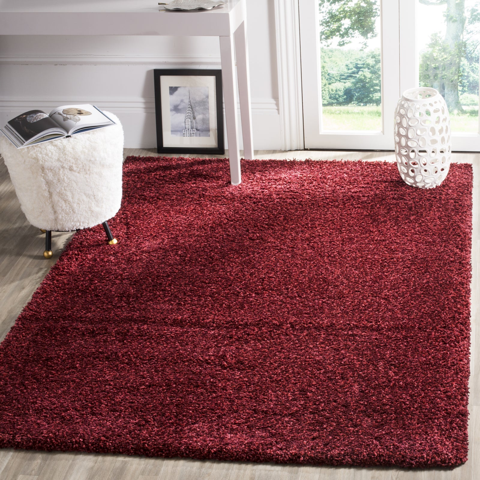 Safavieh California Shag SG151 Maroon Area Rug – Incredible Rugs and Decor