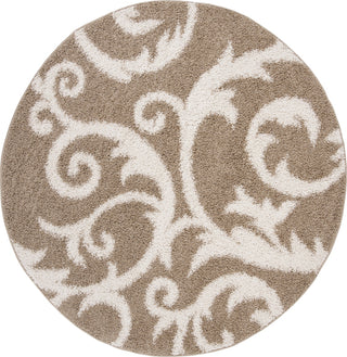 Safavieh New York Shag SG167A Beige Area Rug Round Image