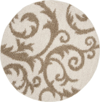 Safavieh New York Shag SG167H Ivory/Beige Area Rug Round Image