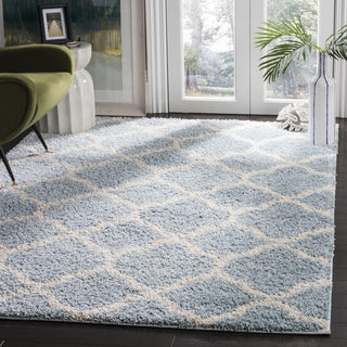 Safavieh New York Shag SG168D Blue/Ivory Area Rug Lifestyle Image Feature