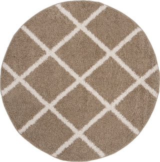 Safavieh New York Shag SG169A Dark Beig/Ivory Area Rug Round Image