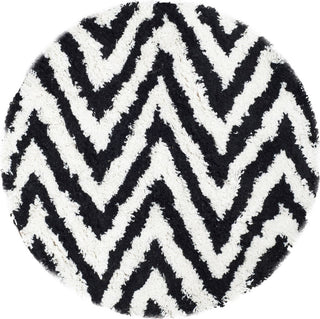 Safavieh Shag Chevron Ivory/Black Area Rug Round