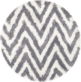 Safavieh Shag Chevron Ivory/Grey Area Rug Round