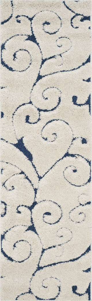 Safavieh Shag SG455 Cream/Blue Area Rug 