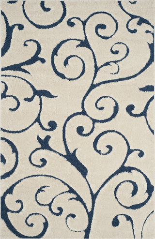 Safavieh Shag SG455 Cream/Blue Area Rug 