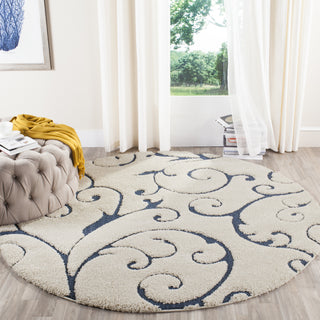 Safavieh Shag SG455 Cream/Blue Area Rug 