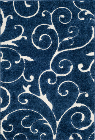 Safavieh Shag SG455 Dark Blue/Cream Area Rug 