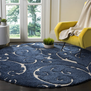 Safavieh Shag SG455 Dark Blue/Cream Area Rug 