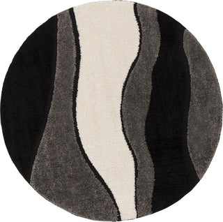 Safavieh Shag SG475 Grey/Black Area Rug Round Image