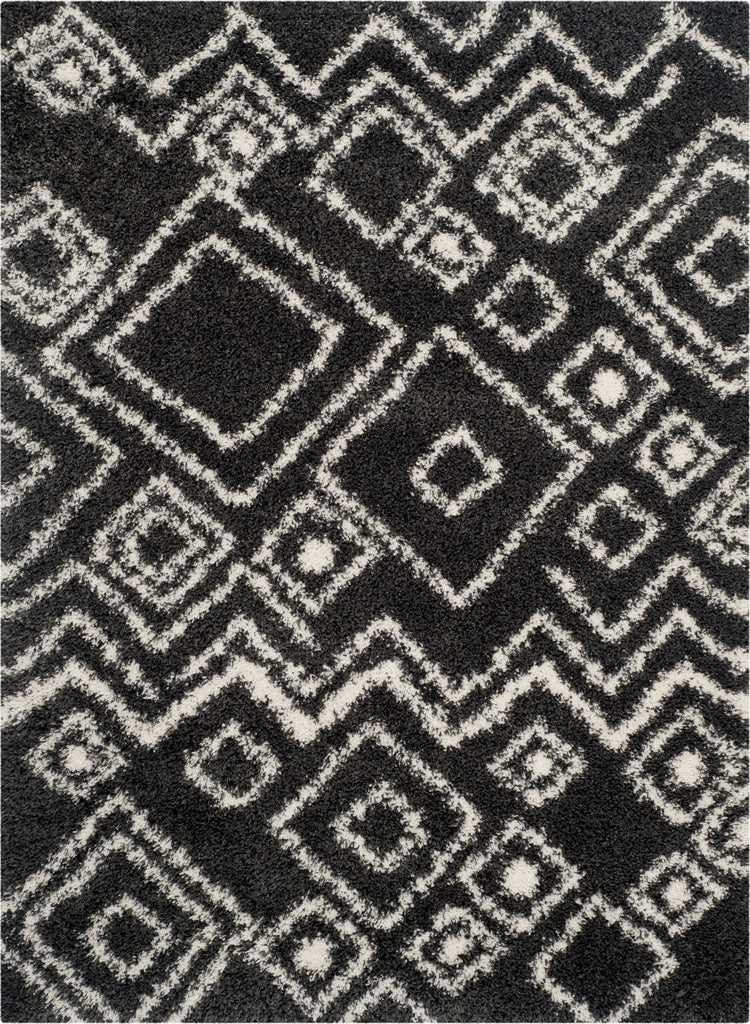 Safavieh Belize Shag SGB488C Charcoal/Ivory Area Rug main image