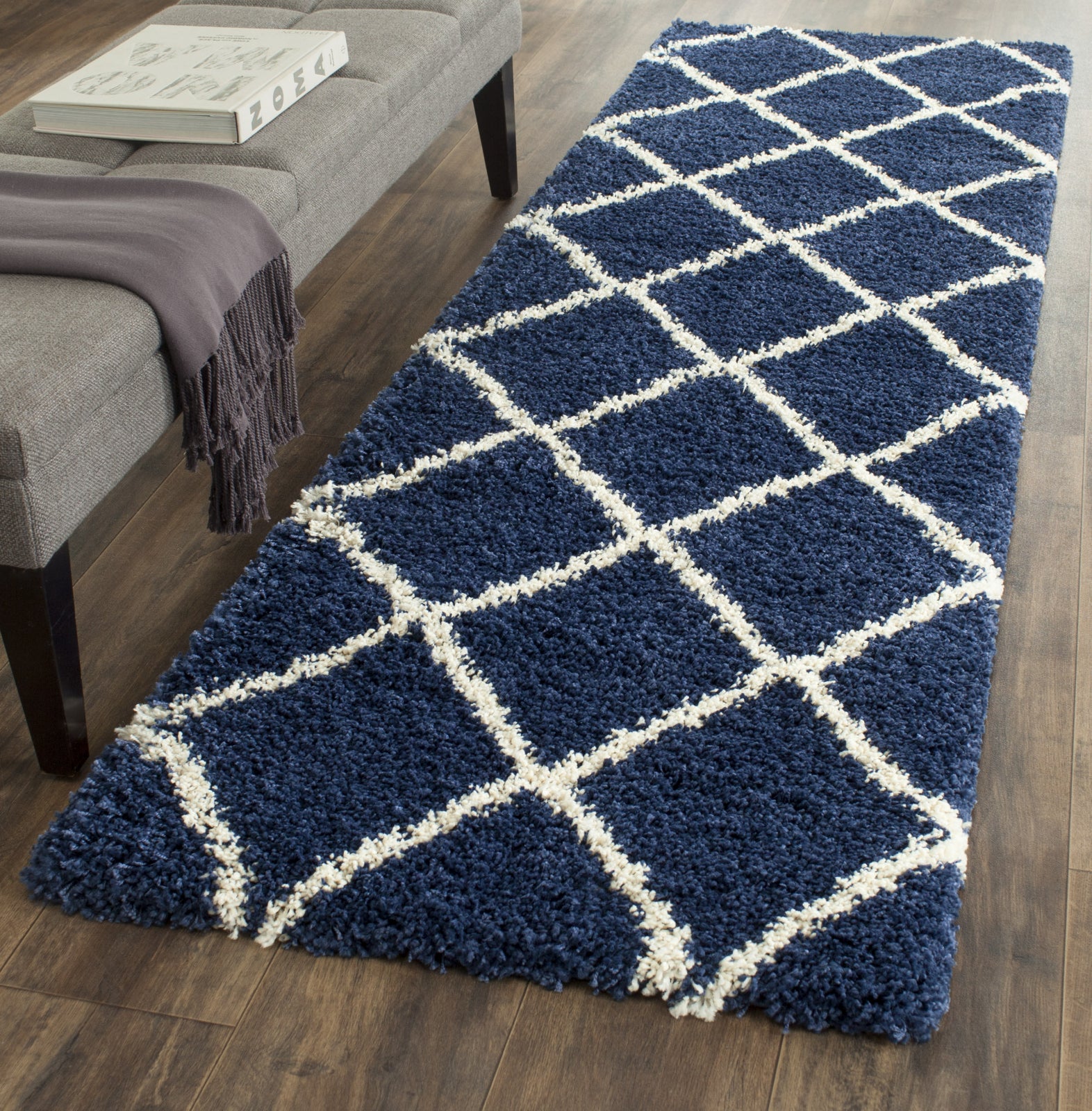 Safavieh Hudson Shag SGH281C Navy/Ivory Area Rug – Incredible Rugs and ...