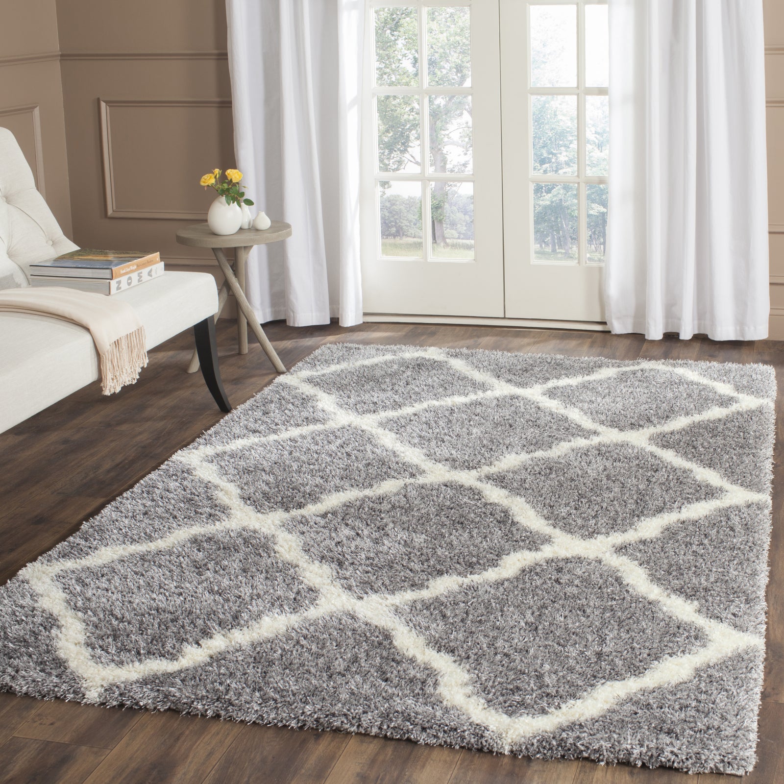 Nirvan Industrial Geometric Indoor Area Rug Charcoal/gray