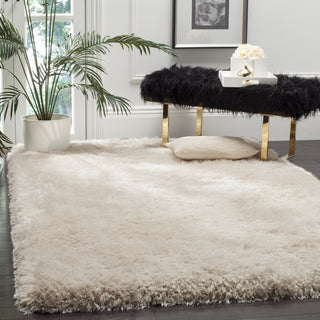 Safavieh Luxe Shag 160 Bone Area Rug Room Scene