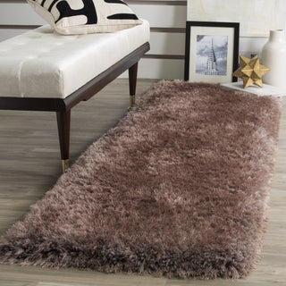 Safavieh Luxe Shag 160 Brown Area Rug Room Scene