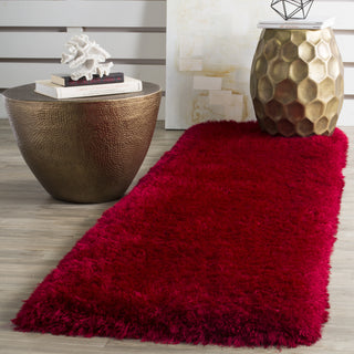 Safavieh Luxe Shag 160 Red Area Rug Room Scene