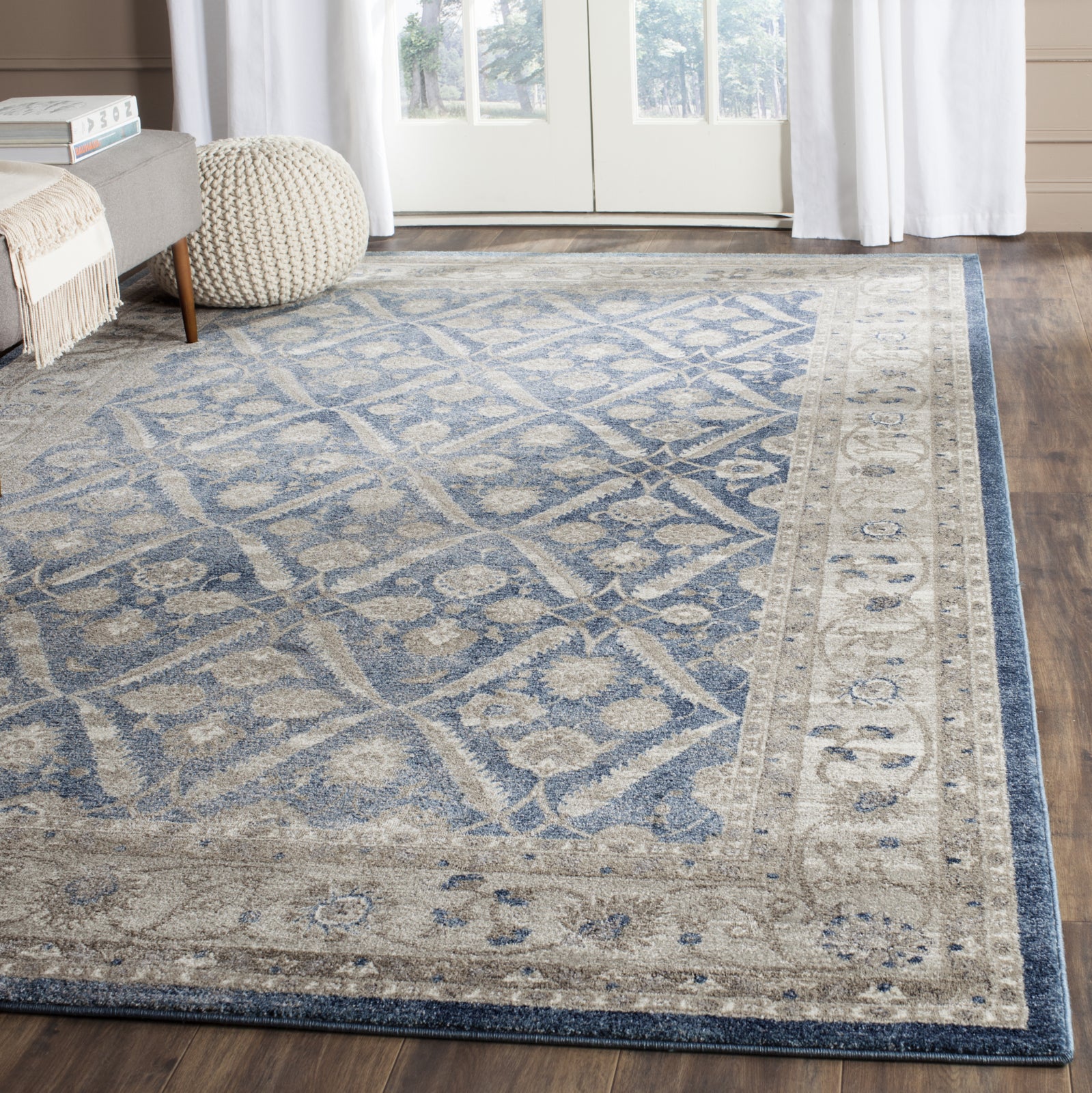 Buy Soft Navy Blue 5 X 7 Braided Area Rugs for Living Room ON SALE