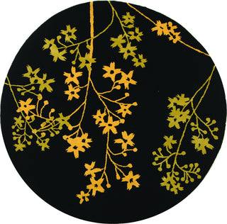 Safavieh Soho Soh316 Black/Lime Area Rug Round