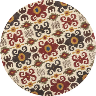 Safavieh Soho Ikat Fiesta Ivory/Red Area Rug Round