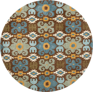 Safavieh Soho Ikat Fiesta Brown/Blue Area Rug Round