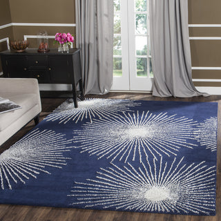 Safavieh Soho Soh712 Dark Blue/Ivory Area Rug Room Scene Feature