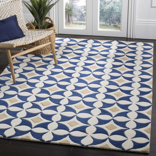 Safavieh Soho Soh750 Ivory/Blue Area Rug Room Scene Feature