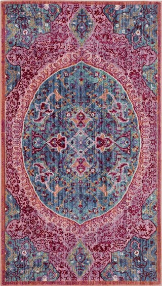 Safavieh Sutton SUT401B Turquoise/Fuchsia Area Rug 